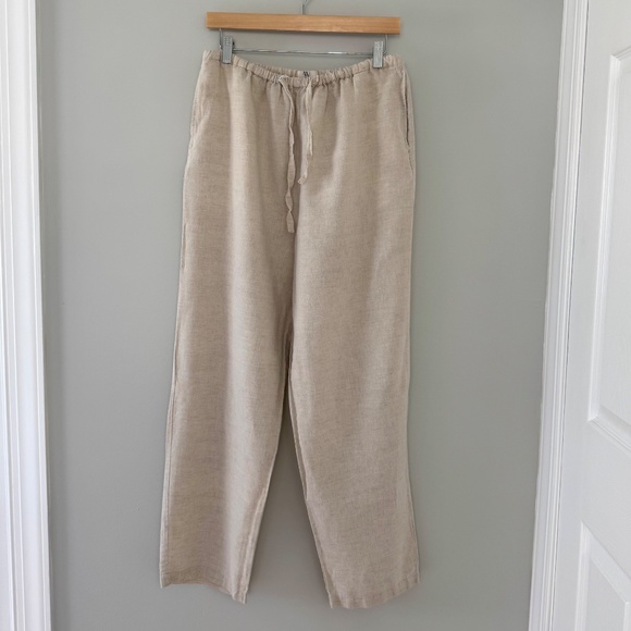 NWB Casuals Beige Linen Pants Women's‎ Medium - Picture 2 of 14